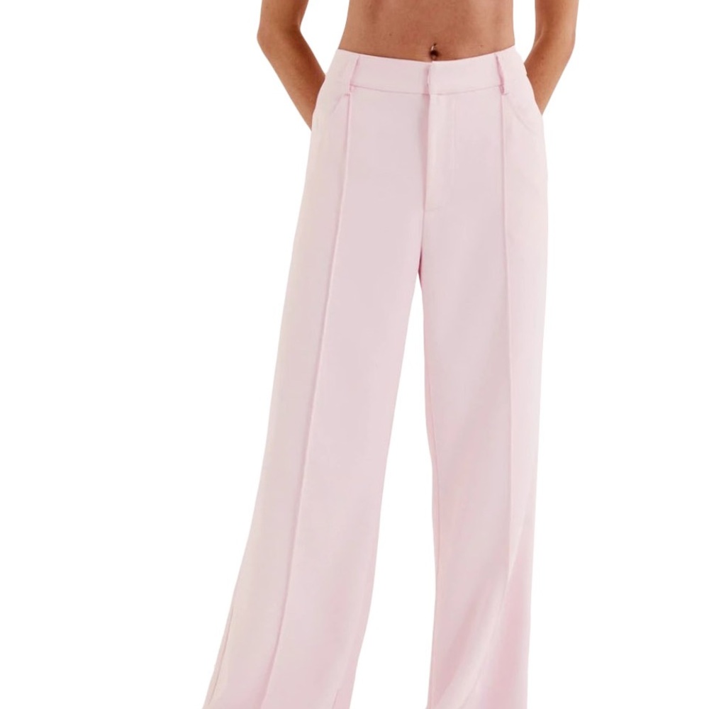 For Love and Lemons- Pink Women's Wide-Leg trousers